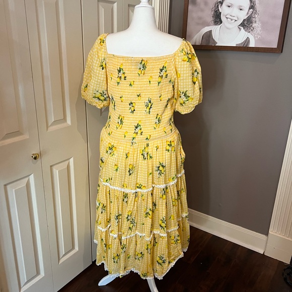JessaKae Yellow Floral Midi Dress - Picture 2 of 3